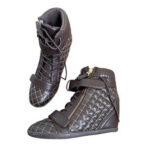 DG2 by Diane Gilman Quilted High-top Wedge ankle boots